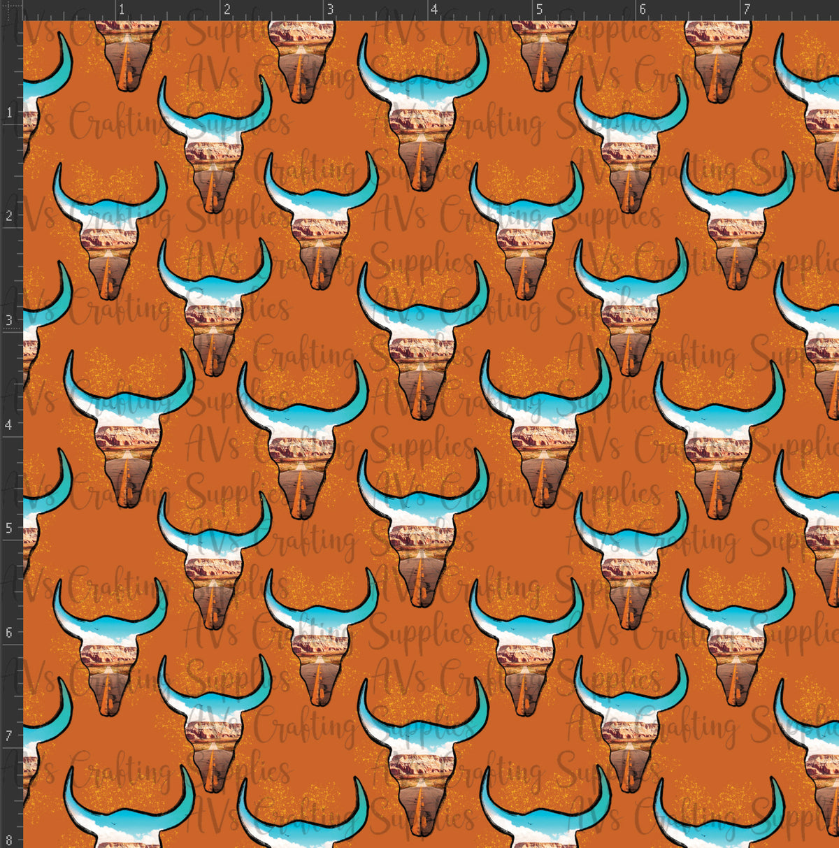 Western Bull Skulls Print