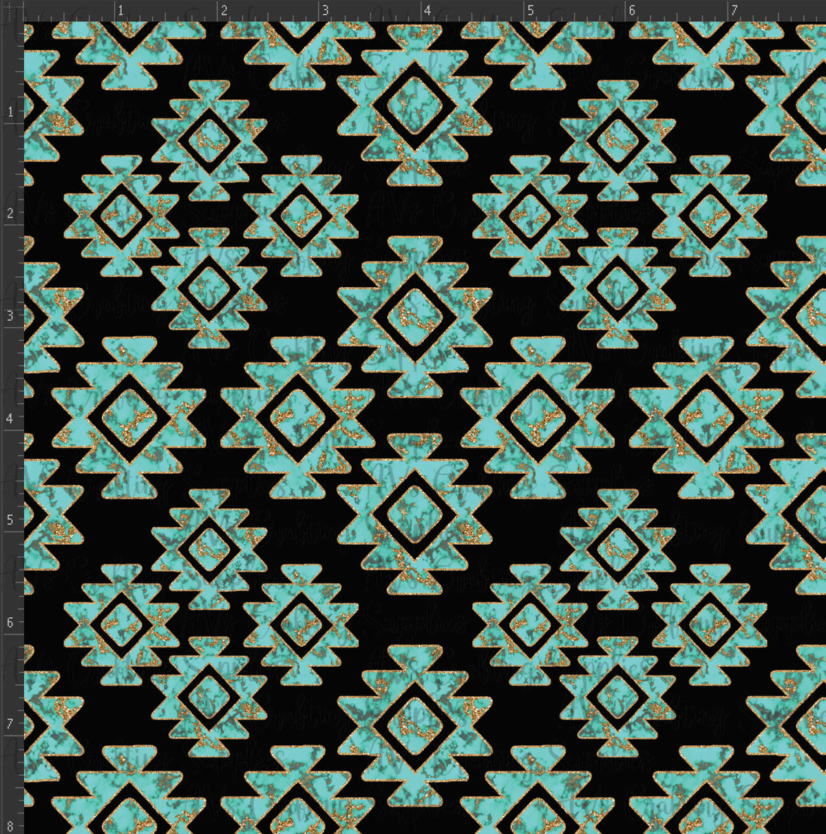 Turquoise Aztec Print
