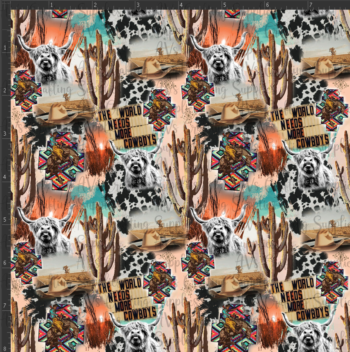 World Needs More Cowboys Collage Print