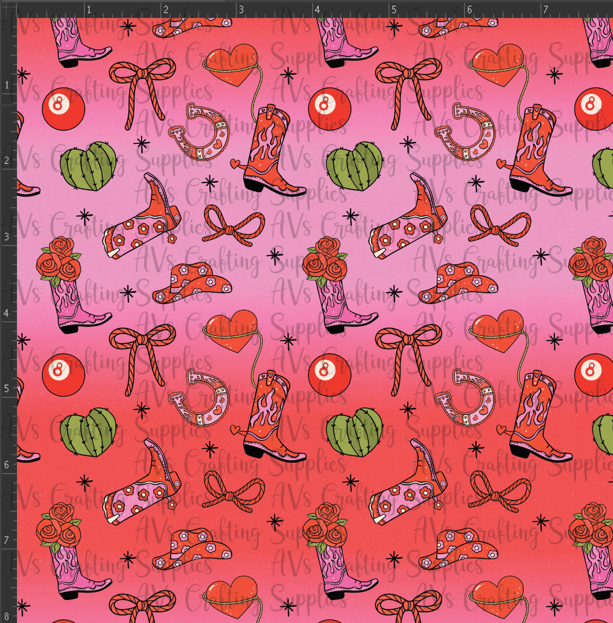 Flaming Cowgirl Boots Print