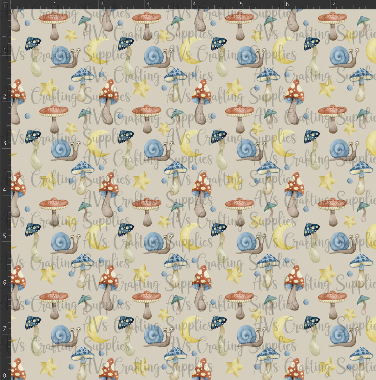 Mushrooms and Snails Print
