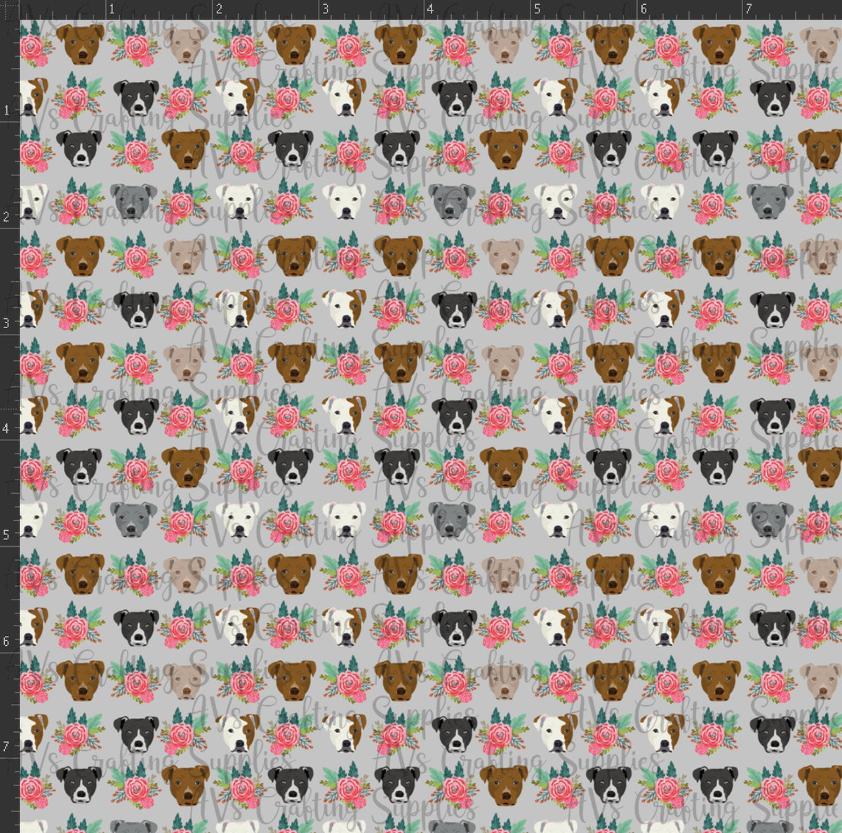 Floral Pit Bull Print