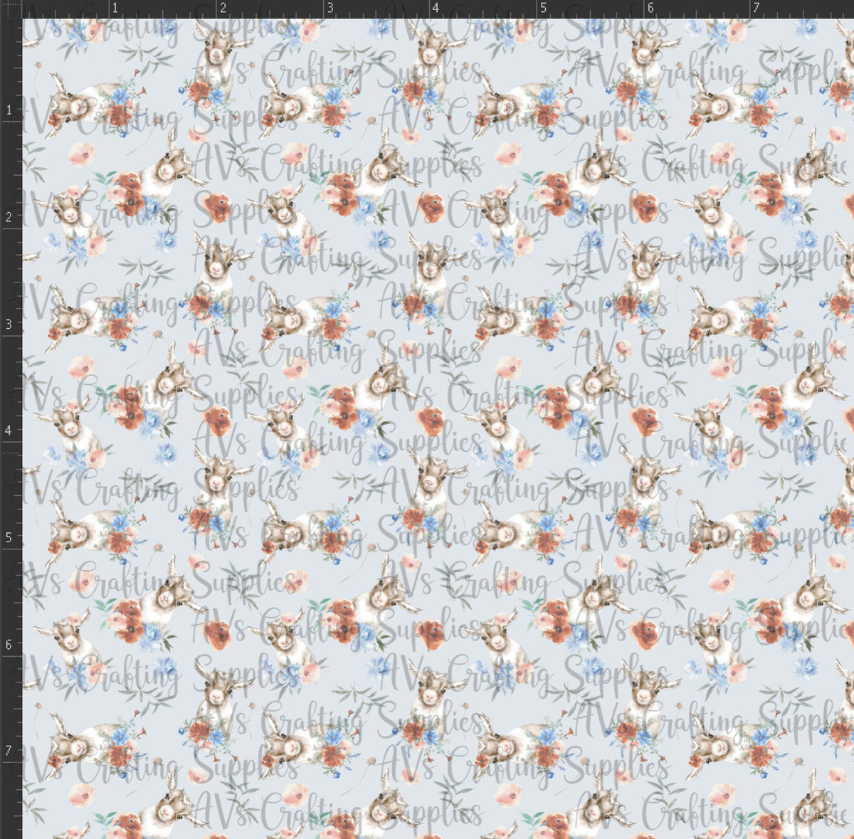 Floral Goat Print