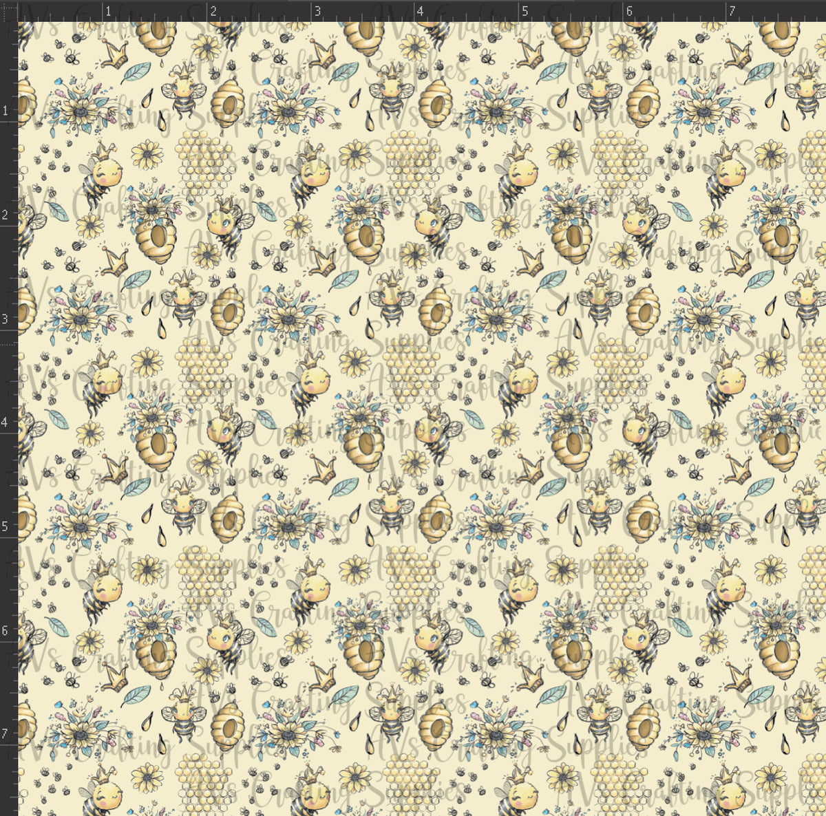 Floral Queen Bees Print
