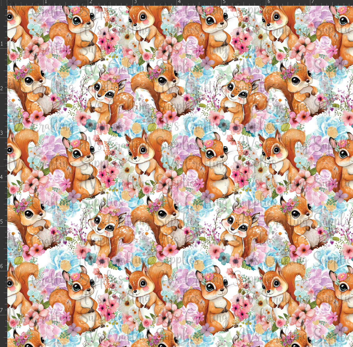 Floral Squirrel Print