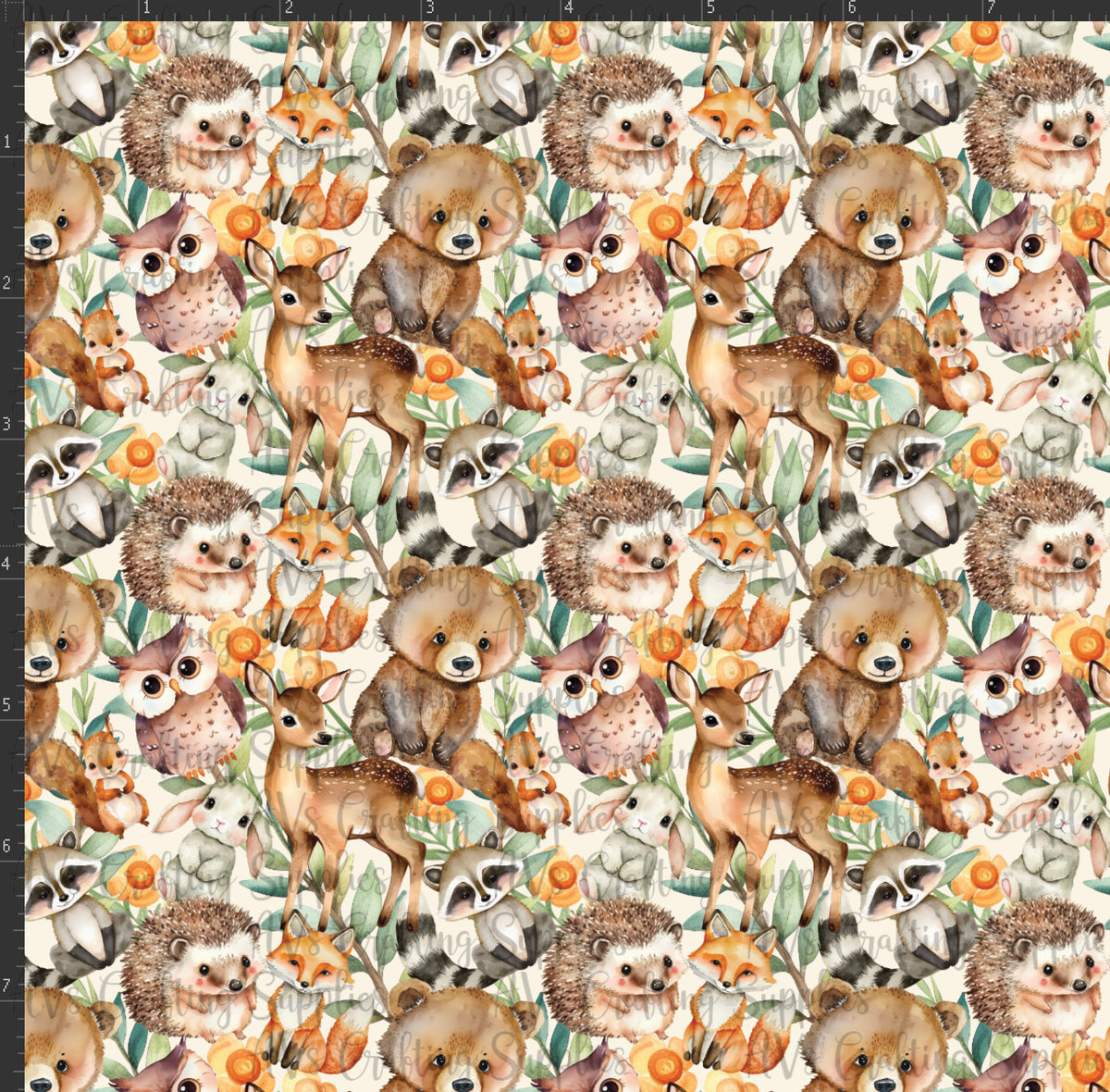 Floral Woodland Creatures Print