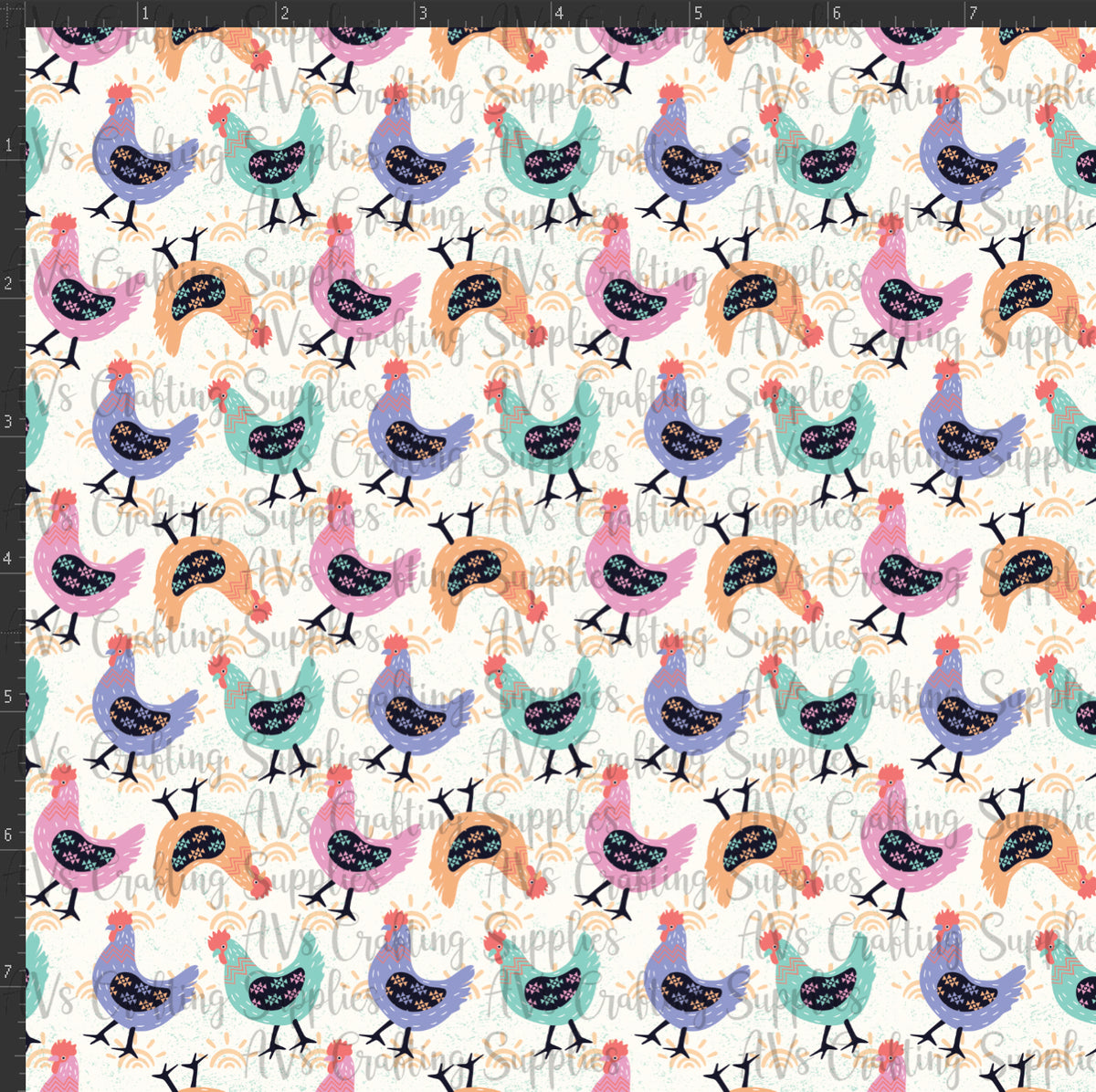 Pastel Chickens Print