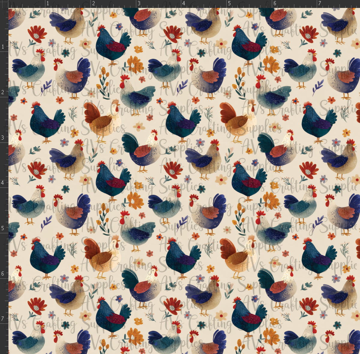 Ombre Chickens Print