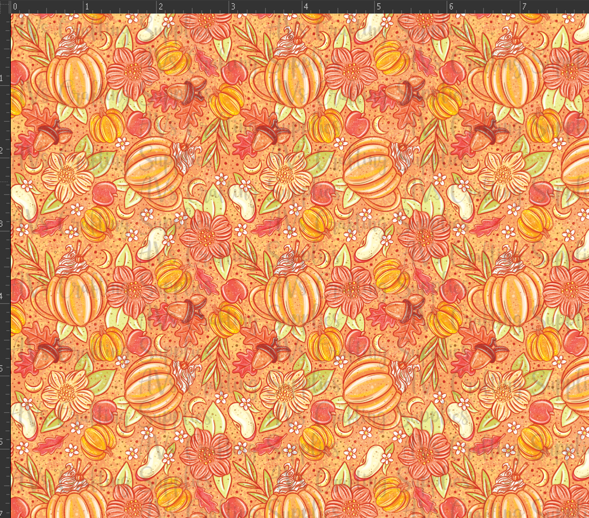 Floral Pumpkin Latte Print