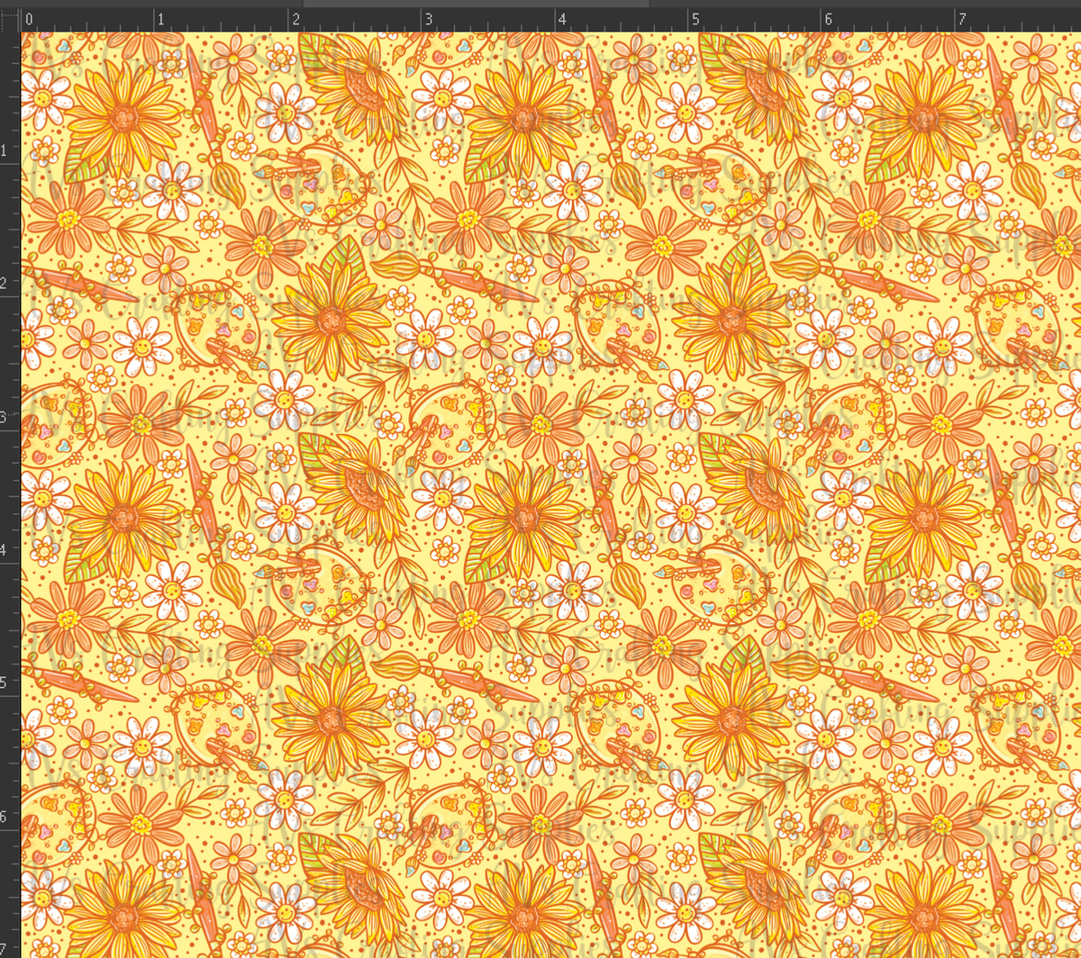 Sunflowers and Brushes Print