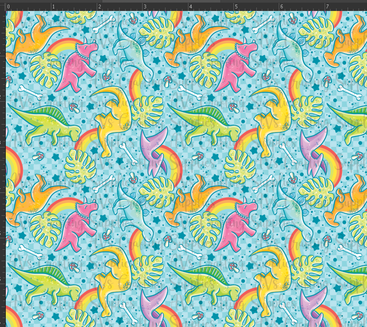 Rainbow Dinosaurs Print