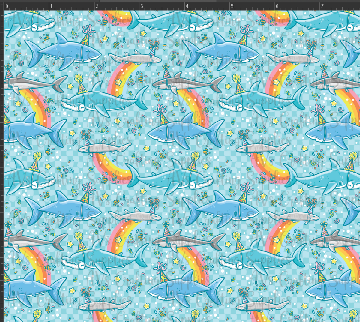 Rainbow Sharks Print