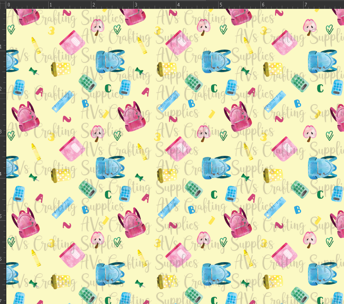 Yellow Back to School Supplies Print