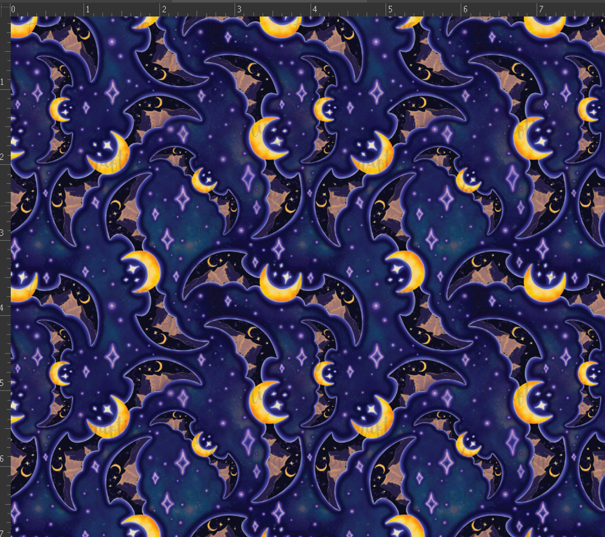 Moon and Bats Print