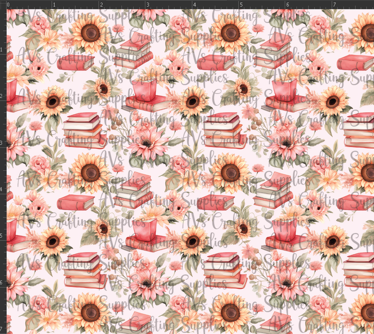 Sunflowers and Books Print