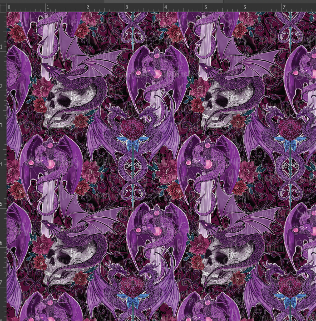 Dragons and Skulls Print