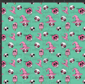 Green Skulls and Witches Hat Print