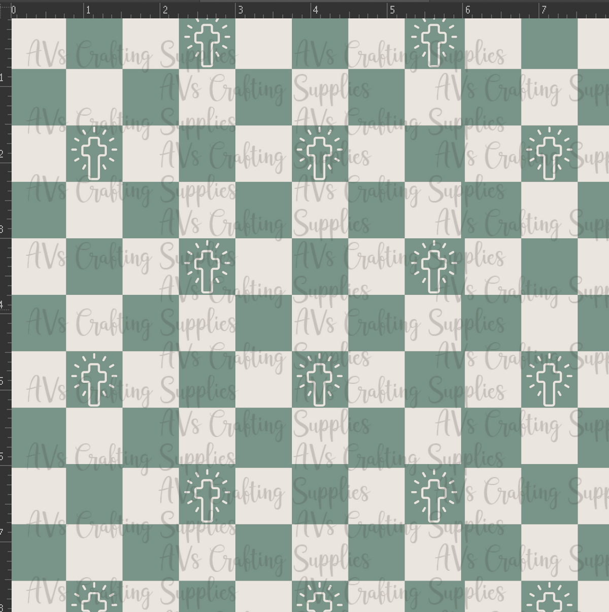 Checkered Cross Print