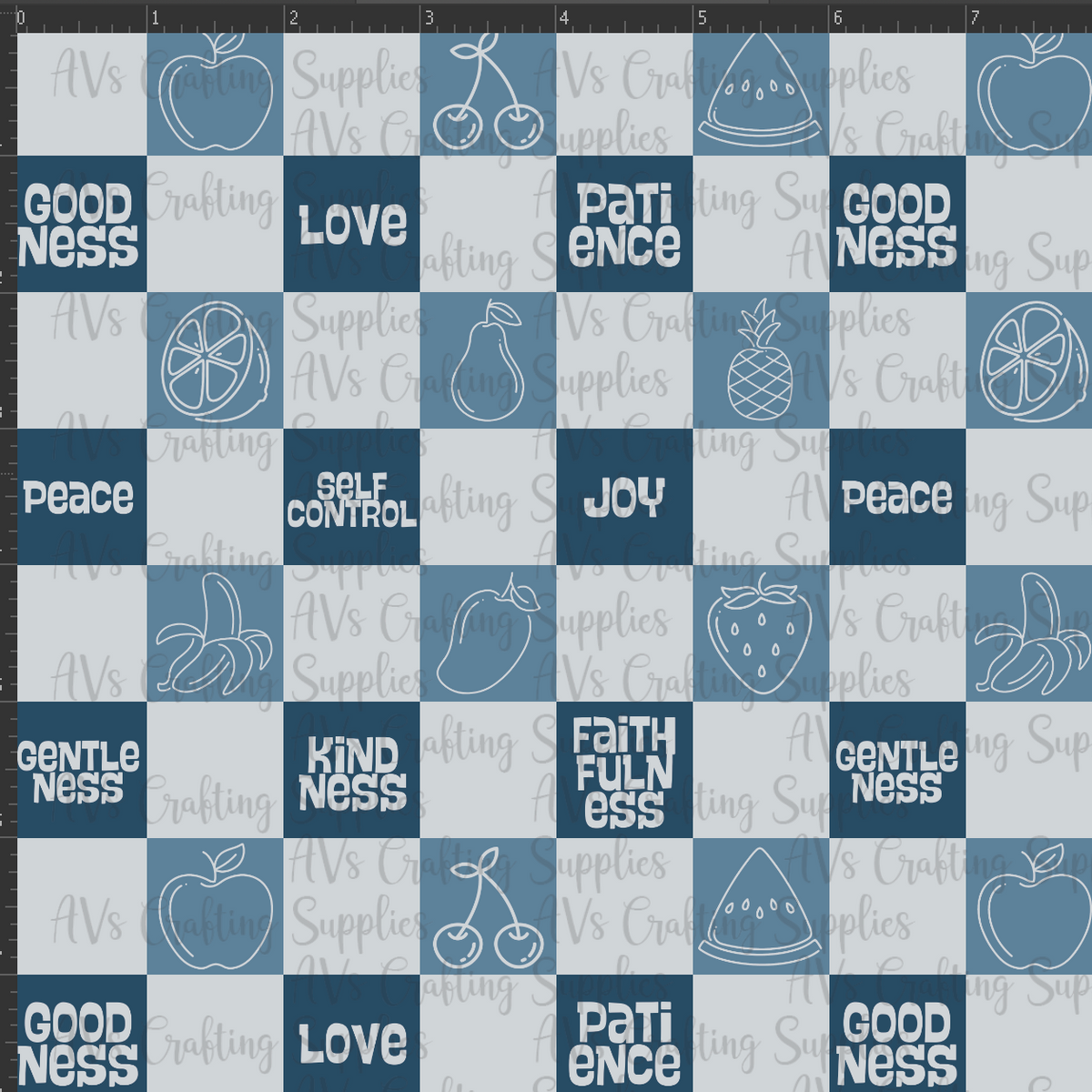 Fruits of the Spirit Checkered Print