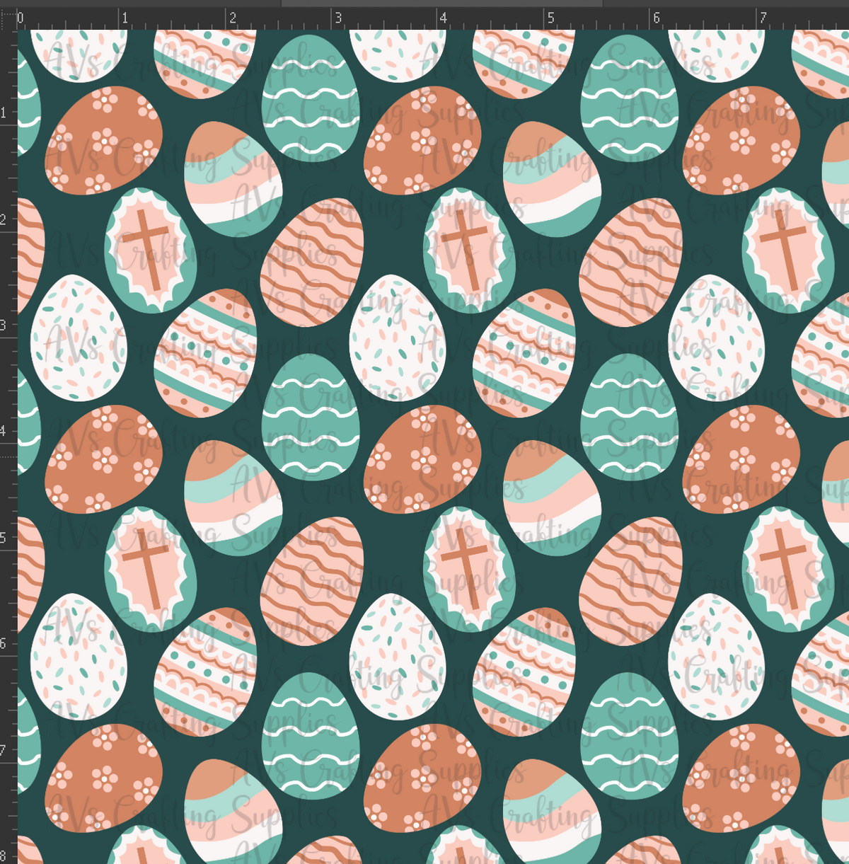 Cross Easter Eggs Print