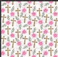 Flowers and Crosses Print