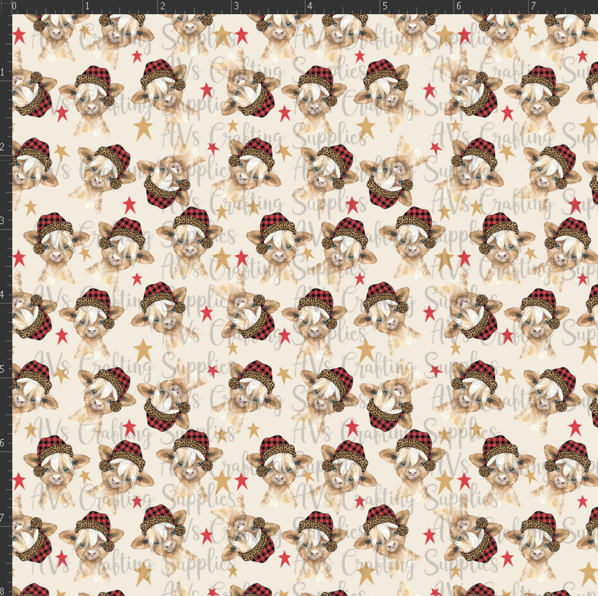Christmas Highland Cow Print