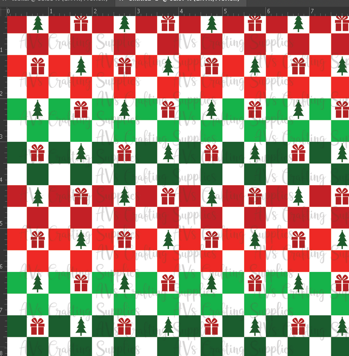 Christmas Checkers Print