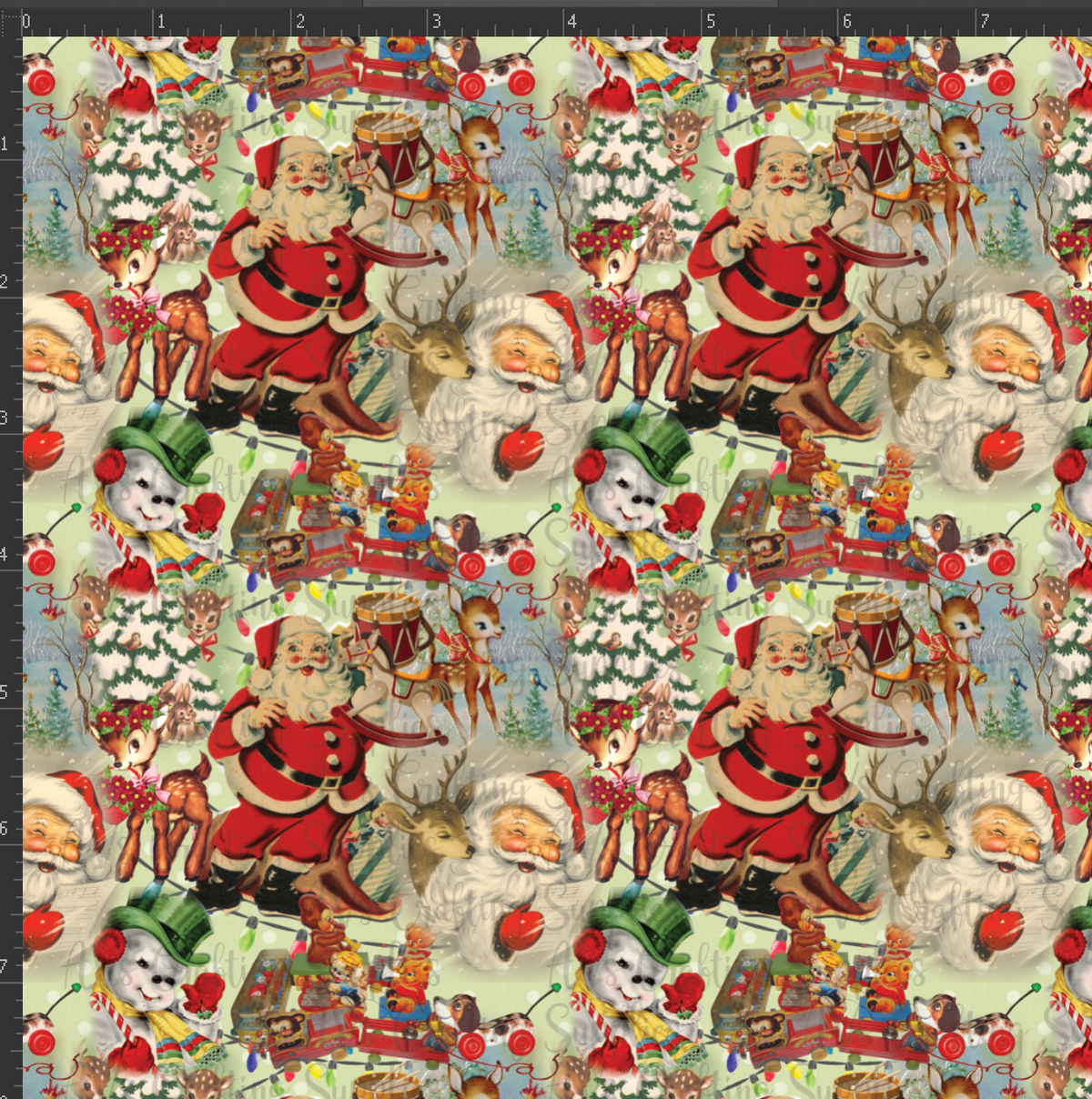 Vintage Santa Collage Print