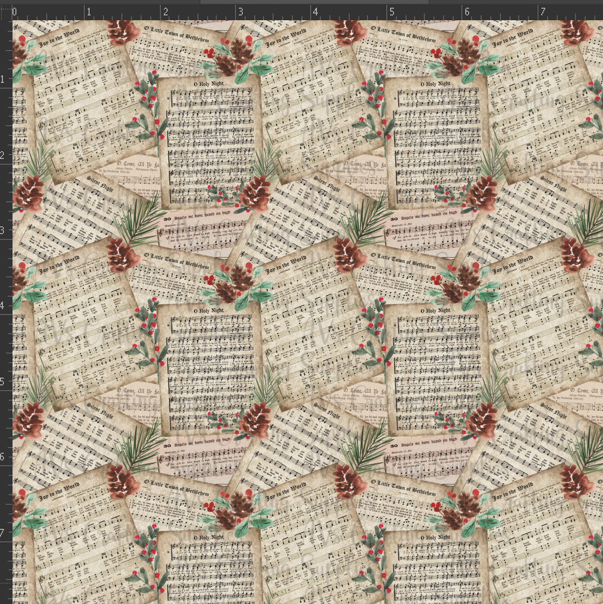 Christmas Hymns Collage Print