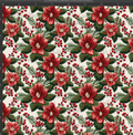 Embroidered Poinsettia Print
