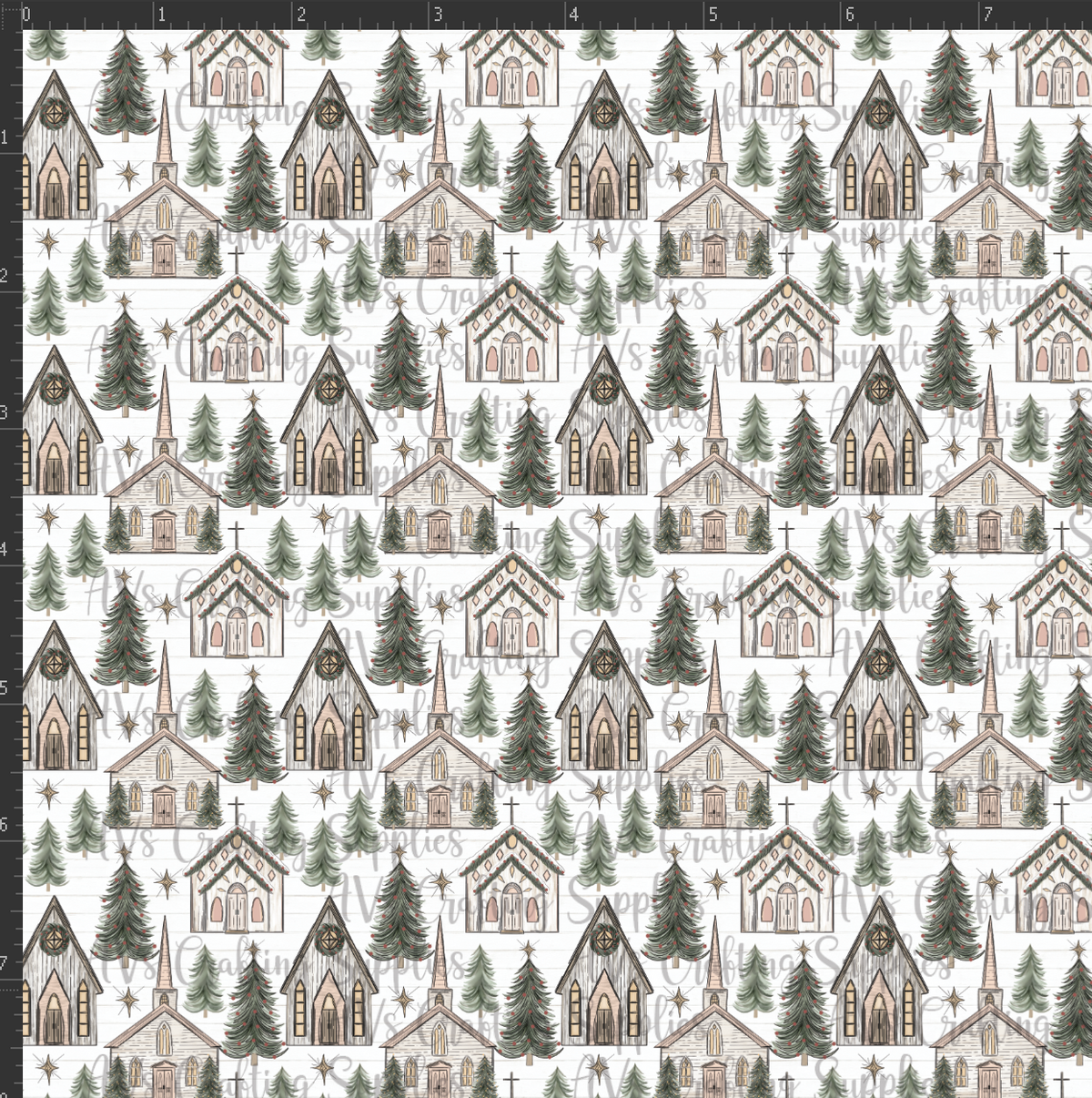 Christmas Churches Print