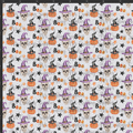 Skull and Pumpkin Witch Hat Print