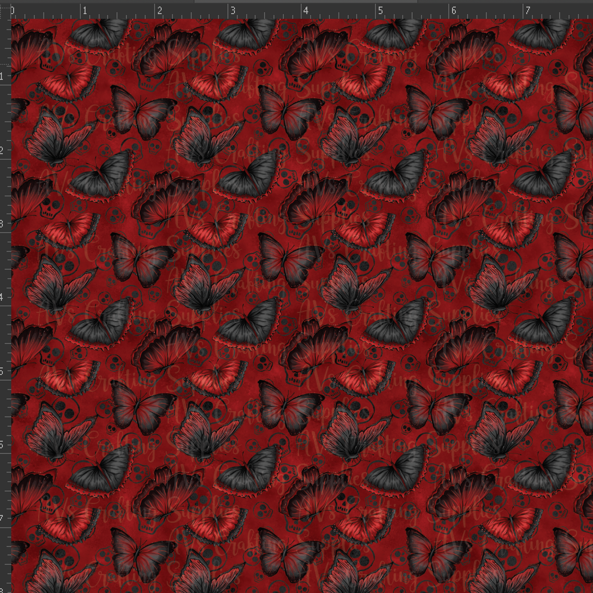 Gothic Halloween Butterflies Print