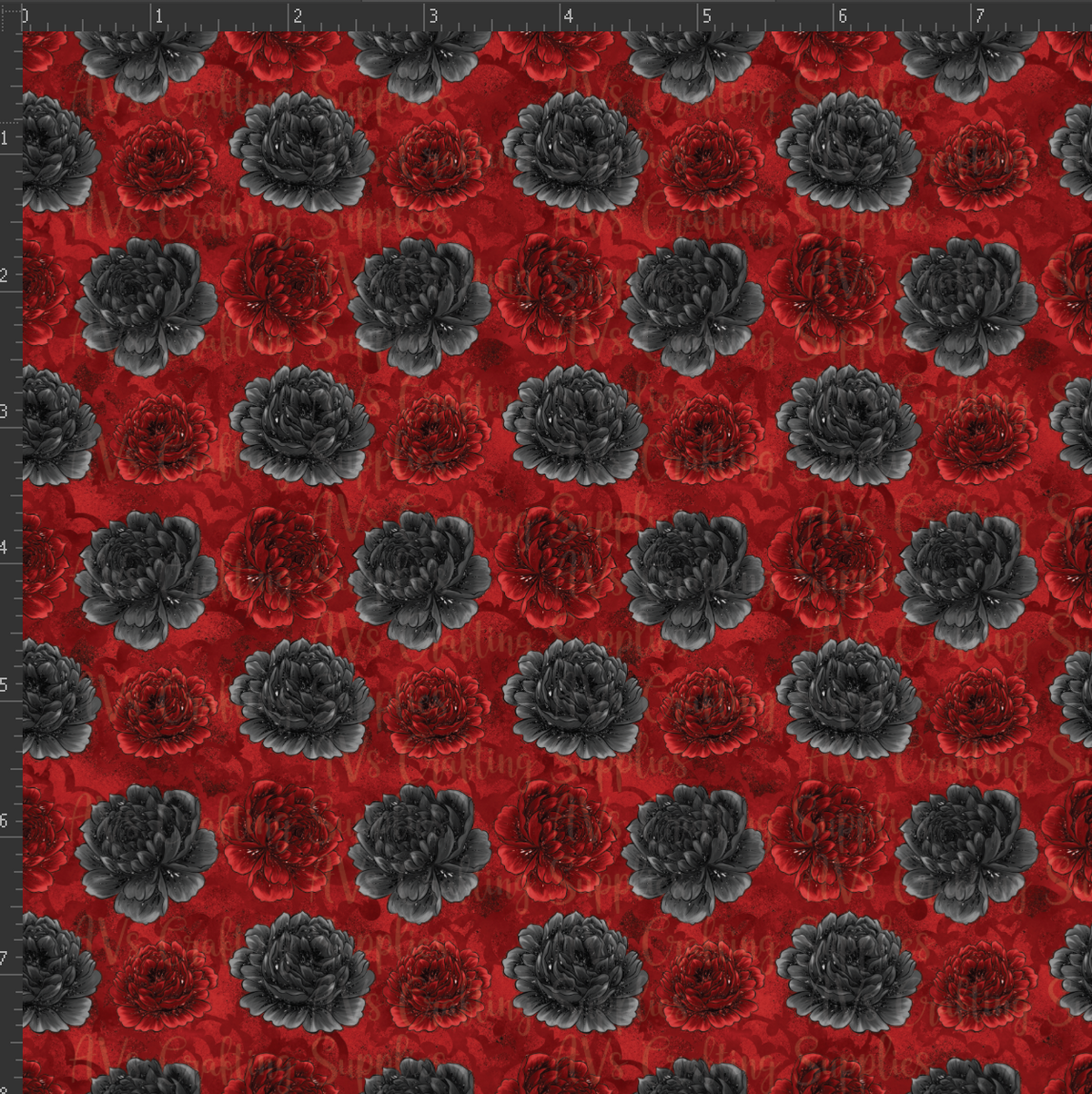 Gothic Halloween Flowers Print
