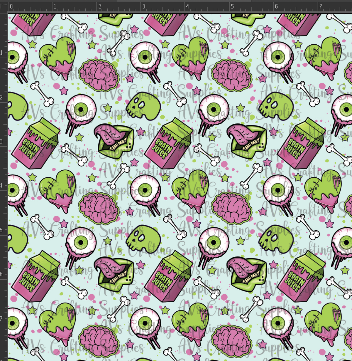 Neon Halloween Icons Print