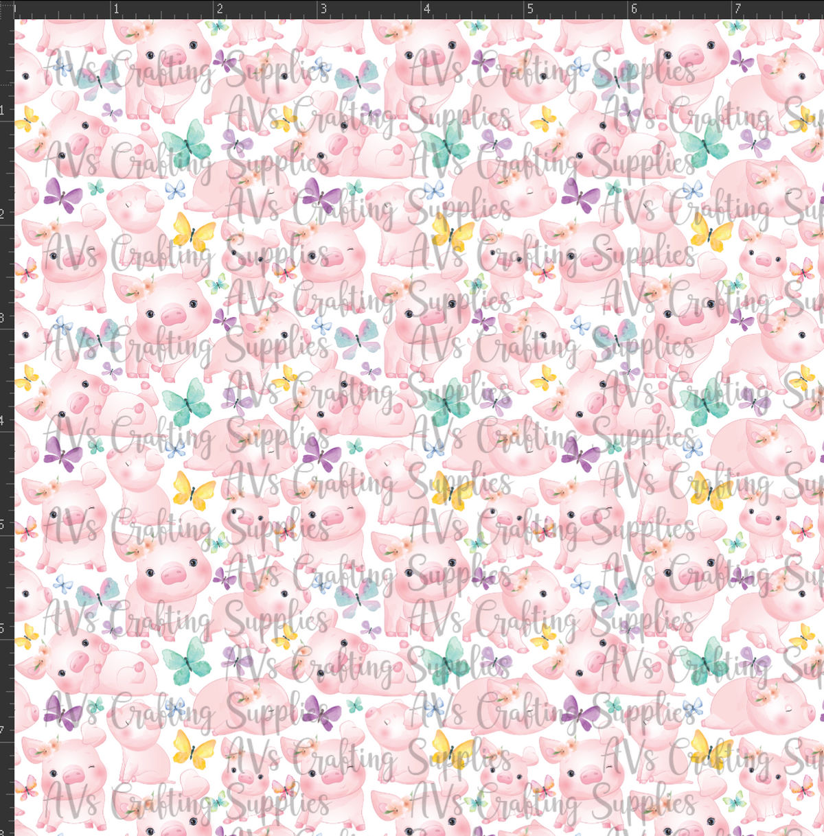 Floral Pig Print
