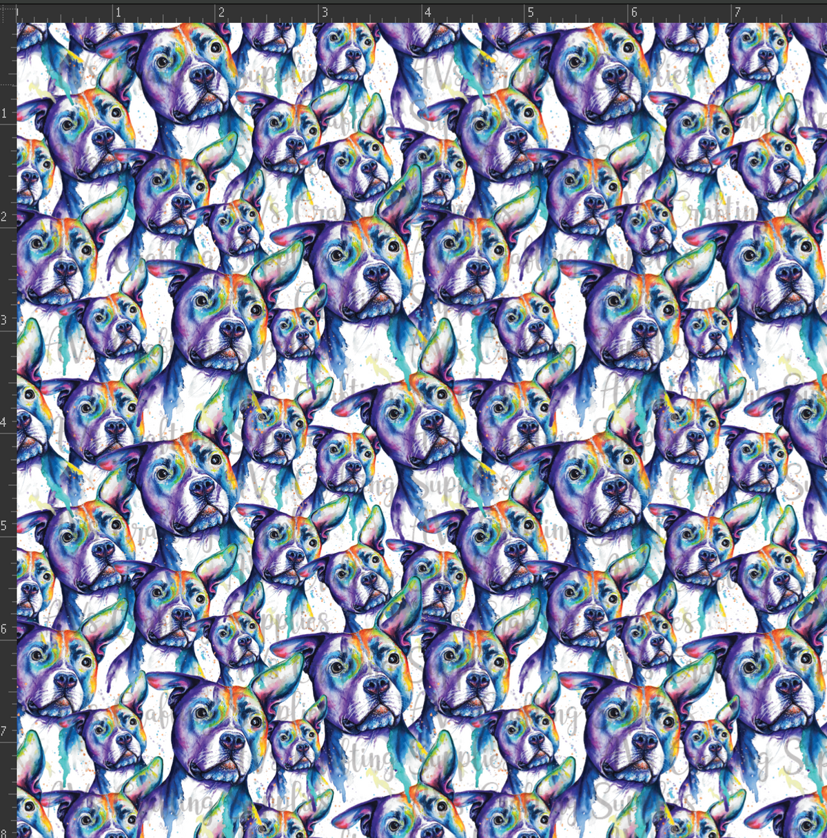 Rainbow Pit Bull Print