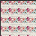 Embroidered Flowers Stripes Print