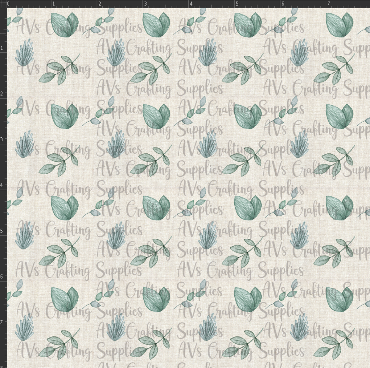 Embroidered Leaves Print