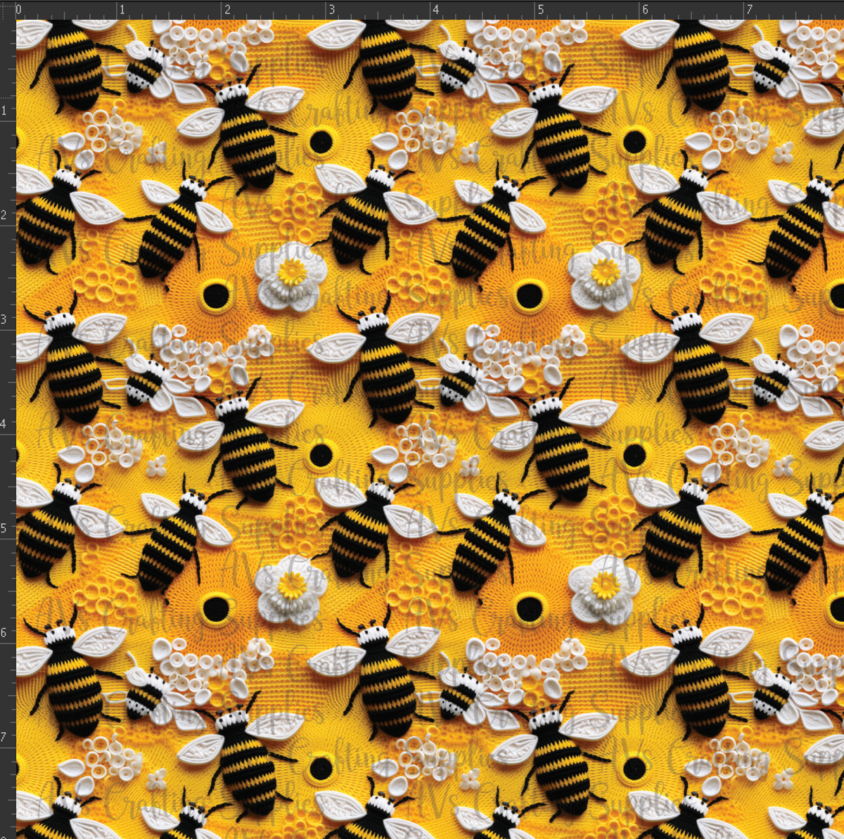 Embroidered Bee Print