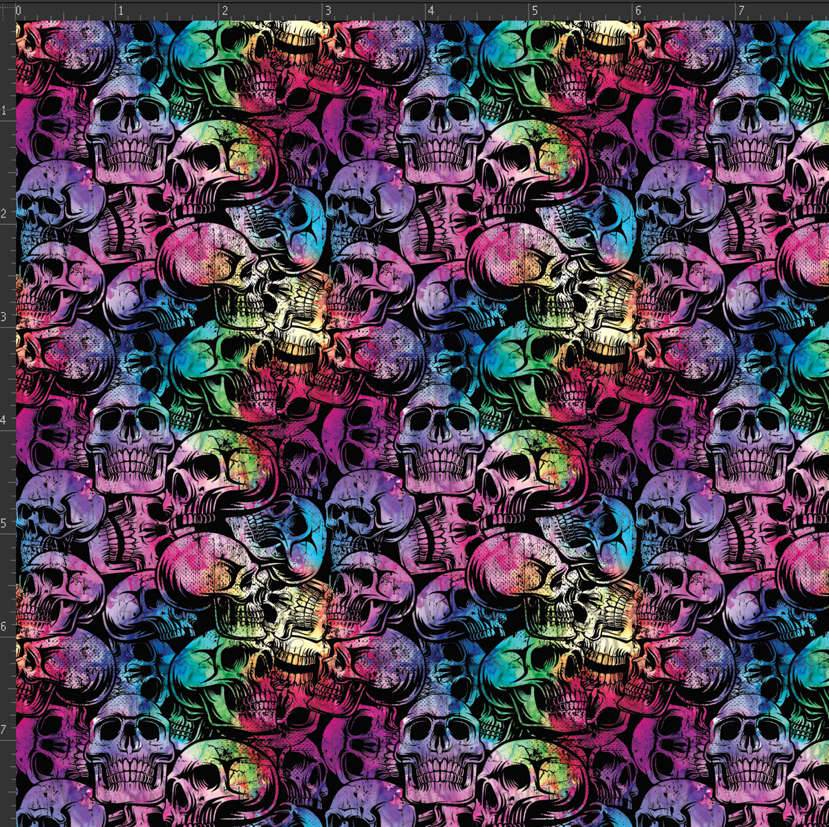 Rainbow Skull Print