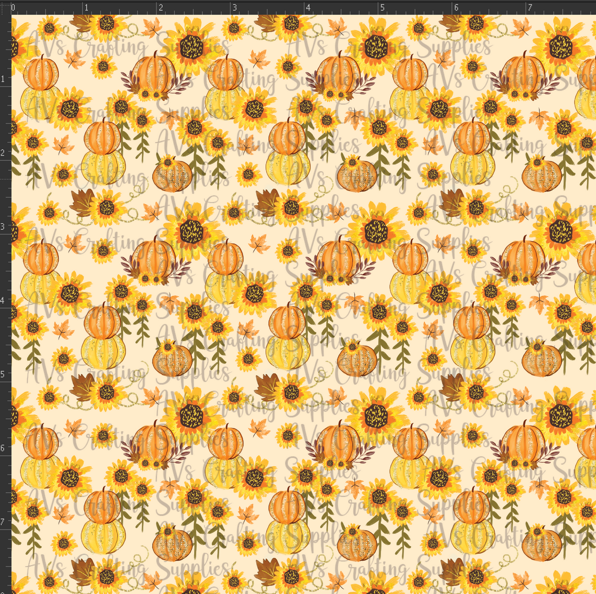 Pumpkins and Sunflowers Print