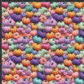 Pastel Embroidered Pumpkins Print
