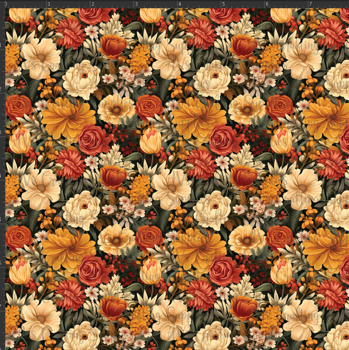 Vintage Fall Floral Print