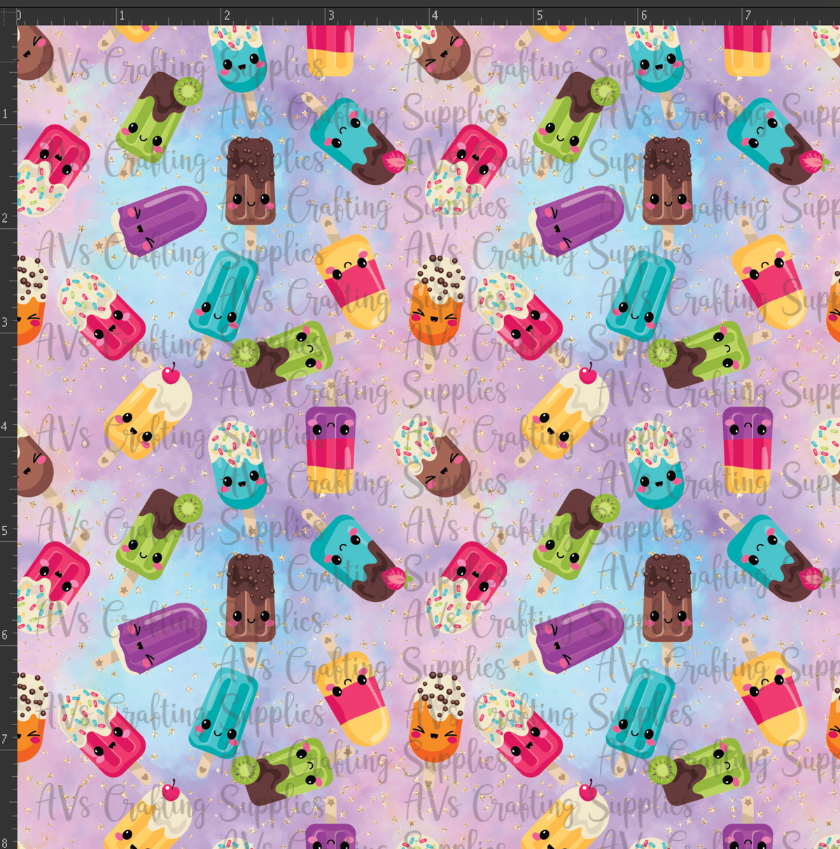 Cute Popsicles Print