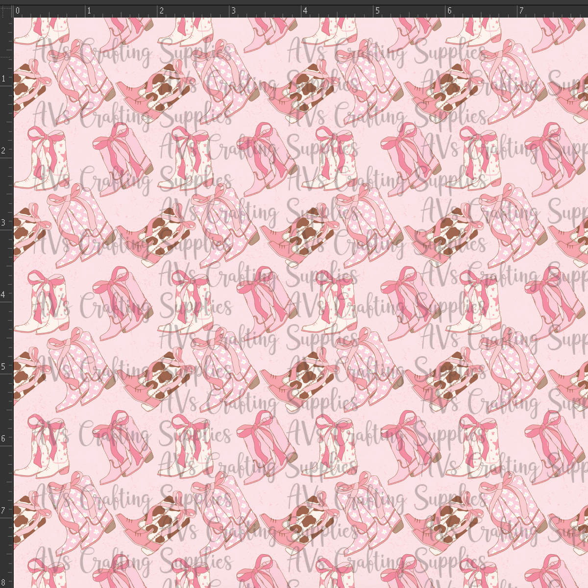 Girly Cowgirl Boots Print
