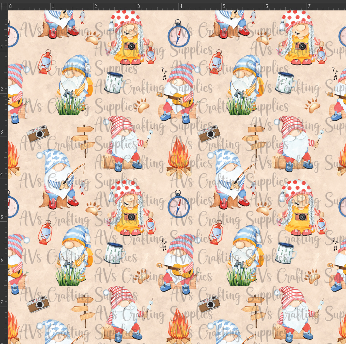 Camping Gnomes Print