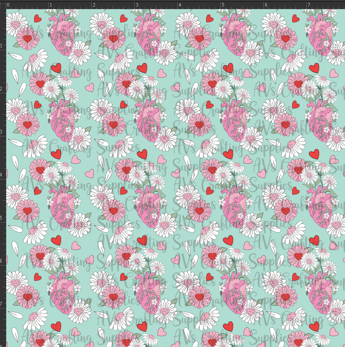 Daisy Hearts Print
