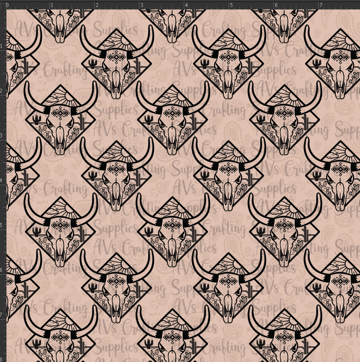 Bull Skull Print