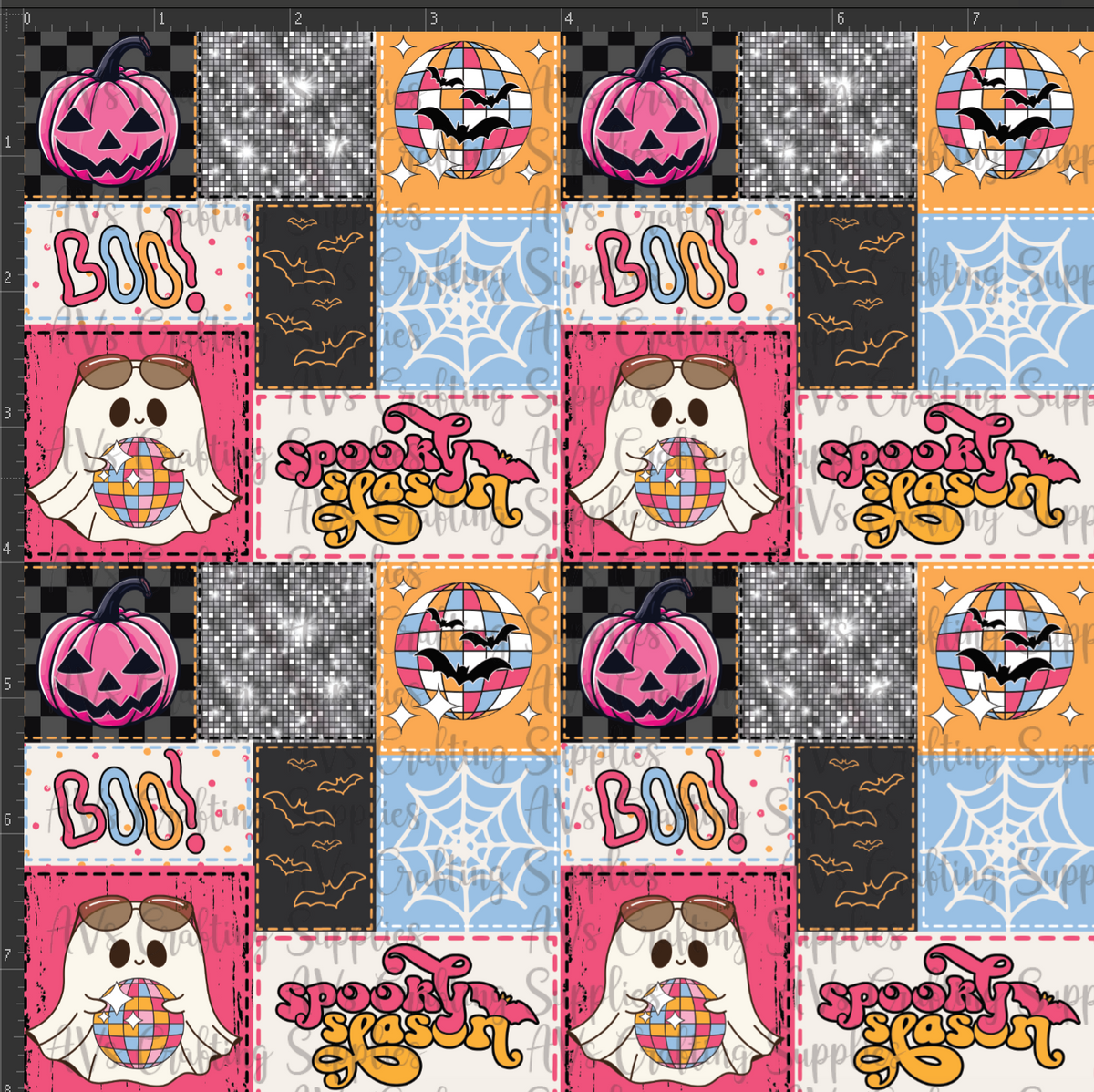 Spooky Season Patchwork Print